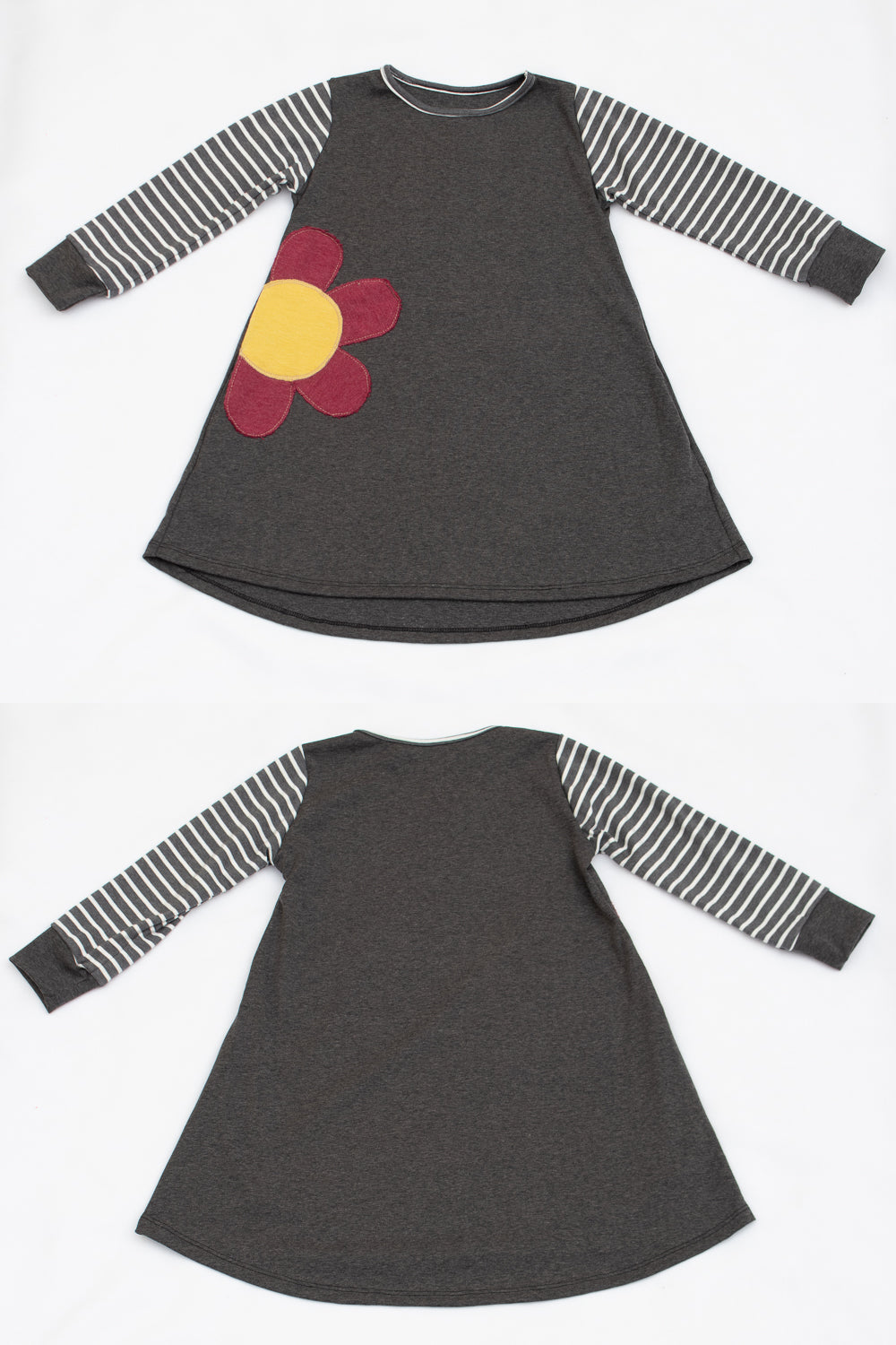 Long Sleeve Blouse with Flower Decoration